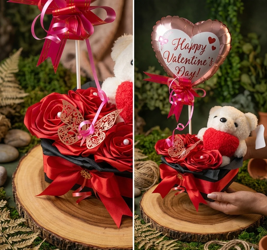 Cesta con rosas y peluche's foto | Somos Coquetas |  BizneCubano